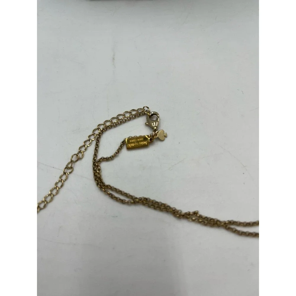Kate Spade Oval Pave Script “A”One In A Million Pendant ‎ Gold Tone Necklace